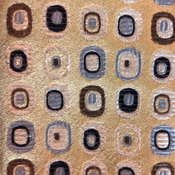 TASSO ELBA Spa Mens Tie Handmade 100% Silk 
Brilliant Gold w/Brown & Blue $68NEW - Picture 11 of 16